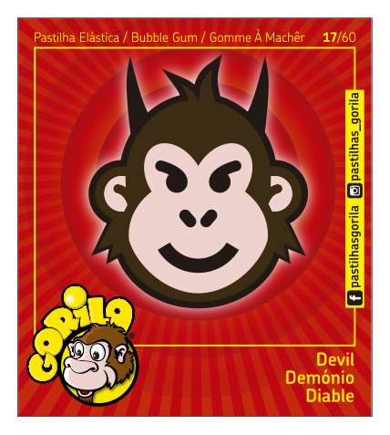 Coleção Cromos Gorila 2018 – GORILOJIS – 60 Cromos