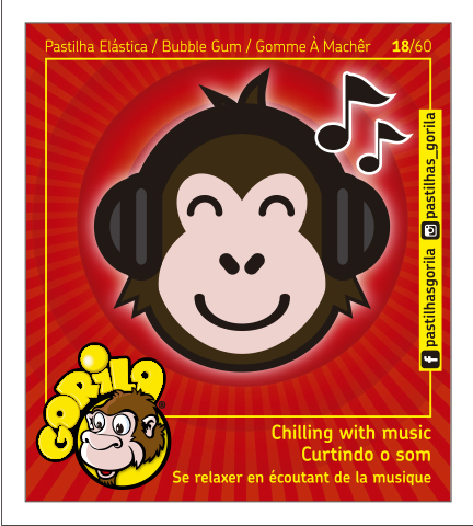 Coleção Cromos Gorila 2018 – GORILOJIS – 60 Cromos
