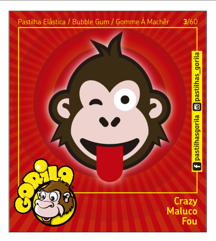 Coleção Cromos Gorila 2018 – GORILOJIS – 60 Cromos