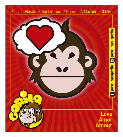 Coleção Cromos Gorila 2018 – GORILOJIS – 60 Cromos