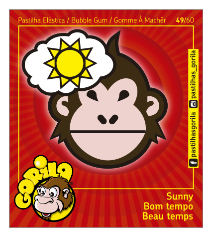 Coleção Cromos Gorila 2018 – GORILOJIS – 60 Cromos