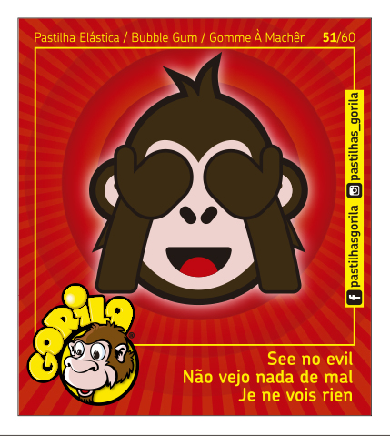 Coleção Cromos Gorila 2018 – GORILOJIS – 60 Cromos