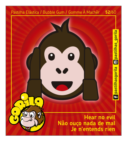 Coleção Cromos Gorila 2018 – GORILOJIS – 60 Cromos
