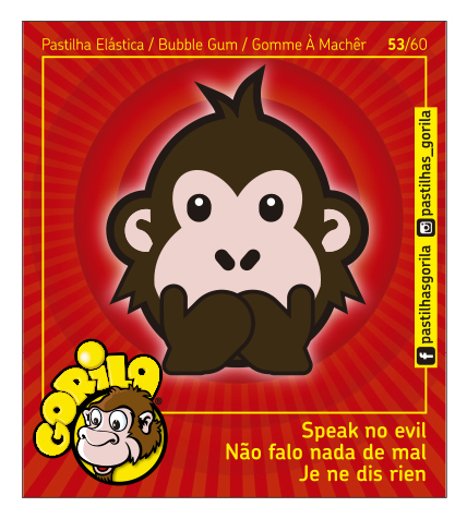 Coleção Cromos Gorila 2018 – GORILOJIS – 60 Cromos