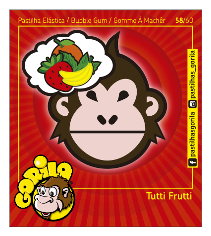 Coleção Cromos Gorila 2018 – GORILOJIS – 60 Cromos