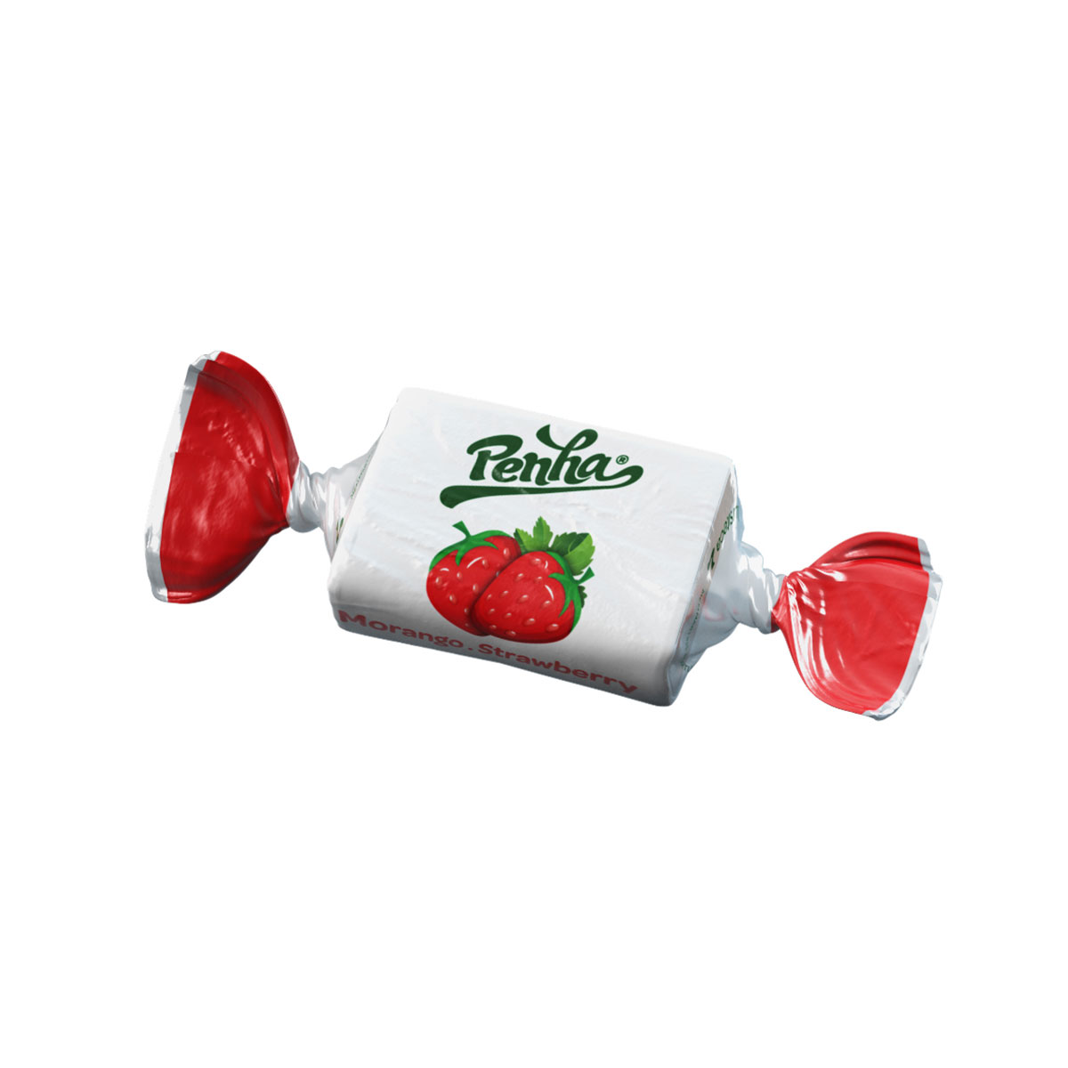Penha Caramelos Fruta, sabor de Morango Imagem do rebuçado Penha Caramelos Fruta com sabor de morango